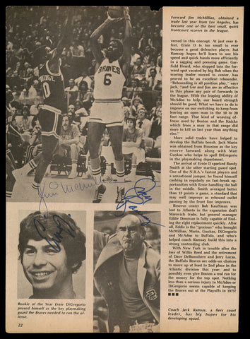 Jack Ramsay, McMillian & DiGregorio Autographed 8x11 Magazine Page Photo 185445