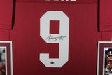 Bryce Young Autographed/Signed Pro Style Framed Red XL Jersey BAS 40152