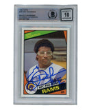 Eric Dickerson Signed 1984 Topps #280 Auto 10 Trading Card HOF Beckett 40349