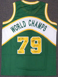 1978-79 NBA CHAMP SUPERSONICS AUTOGRAPHED GREEN JERSEY 9 SIGS WILKENS MCS 145849
