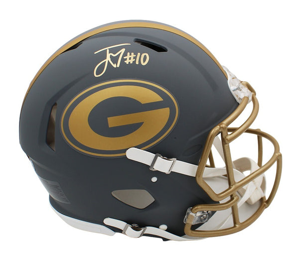Jordan Love Signed Green Bay Packers Speed Authentic Slate NFL Helmet
