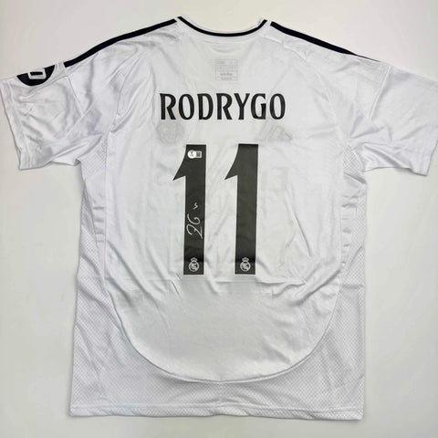 Autographed/Signed Rodrygo Silva de Goes Real Madrid White Jersey Beckett COA