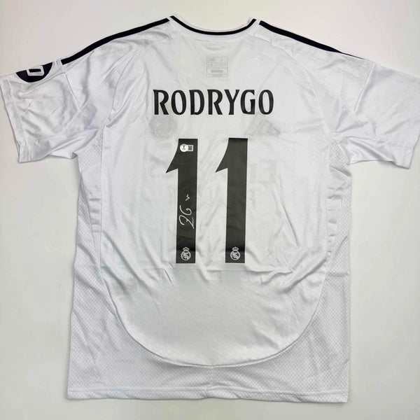 Autographed/Signed Rodrygo Silva de Goes Real Madrid White Jersey Beckett COA