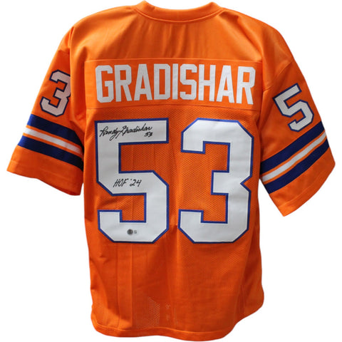 Randy Gradishar Autographed/Signed Pro Style Orange XL Jersey HOF Beckett 44574