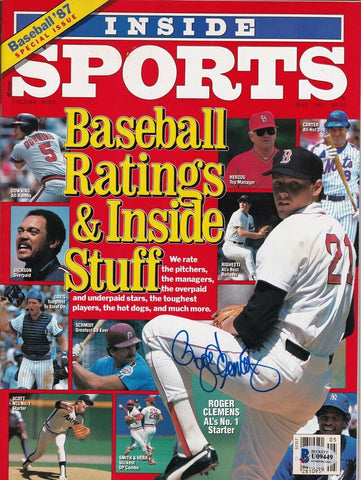 Roger Clemens Signed Boston Red Sox Sports Inside Magazine BAS U09449