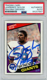 Lawrence Taylor Autographed 1984 Topps #321 Trading Card HOF PSA Slab 43610