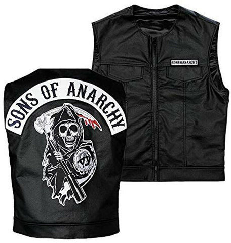 Sons Of Anarchy Officially Licensed Black Biker Vest with Reaper Patch Ladies M