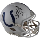 Peyton Manning Signed Indianapolis Colts Authentic Flt Wht Helmet Fanatics 49582