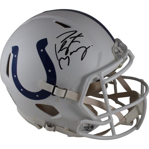 Peyton Manning Signed Indianapolis Colts Authentic Flt Wht Helmet Fanatics 49582