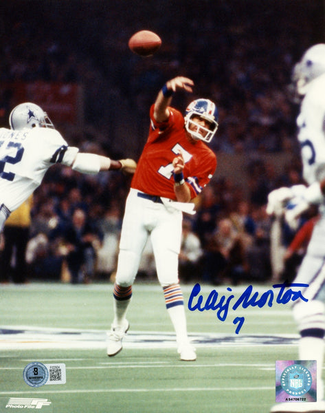 Craig Morton Autographed/Signed Denver Broncos 8x10 Photo Beckett 57779