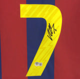 David Villa Signed FC Barcelona Home Soccer Jersey #7 with Beckett Witness