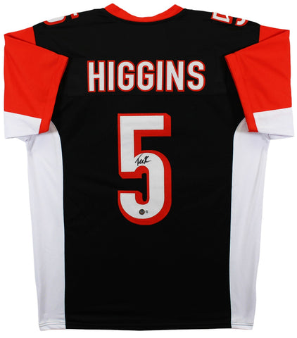 Tee Higgins Authentic Signed Black Pro Style Jersey Autographed BAS Witnessed