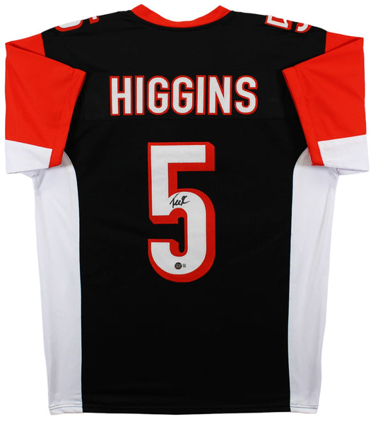 Tee Higgins Authentic Signed Black Pro Style Jersey Autographed BAS Witnessed