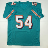 Autographed/Signed Zach Thomas Miami Teal Football Jersey JSA COA