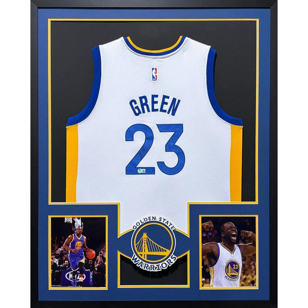 Draymond Green Autographed Signed Framed White Warriors Jersey BECKETT
