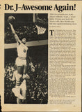 Julius Dr. J Erving Autographed 8x11 Magazine Page Photo 76ers Beckett BP55255