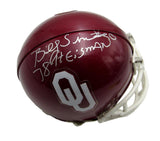 Billy Sims Signed/Inscribed Univ of Oklahoma Mini Football Helmet JSA 213497