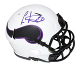 Cris Carter Autographed Minnesota Vikings Mini Helmet Lunar Beckett 40635