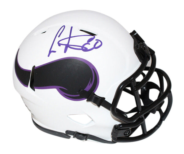 Cris Carter Autographed Minnesota Vikings Mini Helmet Lunar Beckett 40635