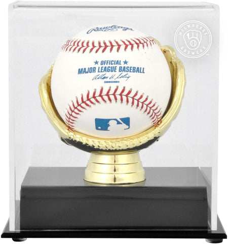 Milwaukee Brewers Gold Glove Single Baseball 2020-Present Logo Display Case