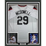 Framed Autographed/Signed Jack McDowell 35x39 Chicago White Jersey BAS COA