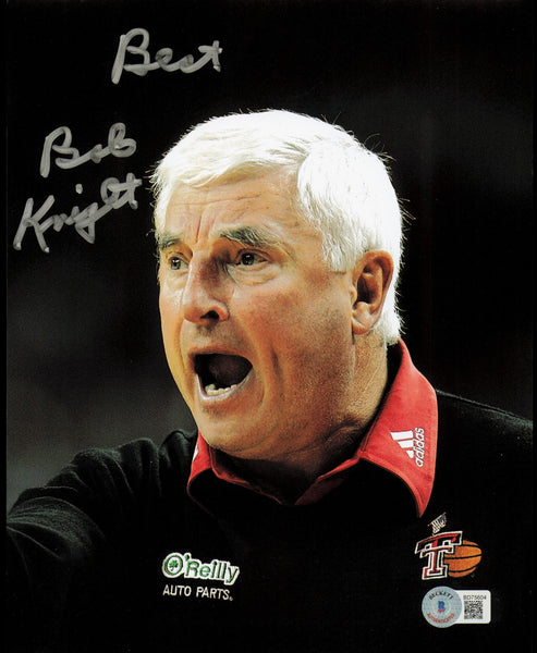 Bobby Knight Autographed Signed 8x10 Photo Texas Tech "Best" Beckett QR #BD75604