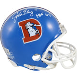John Elway Signed Denver Broncos VSR4 TB 75-96 Mini Helmet HOF Beckett 50194