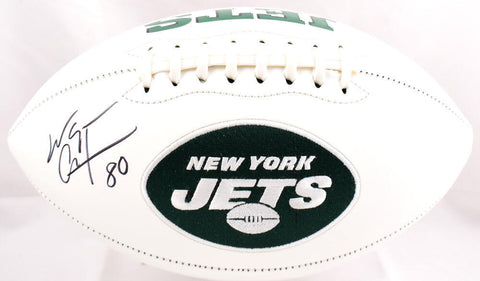 Wayne Chrebet Autographed New York Jets Logo Football - Beckett W Hologram