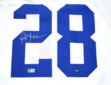 Marshall Faulk Autographed White Pro Style Jersey- Beckett W Hologram *Silver