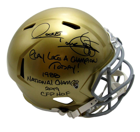 Raghib Rocket Ismail Notre Dame Auto/Inscribed Full Size Helmet JSA 211128