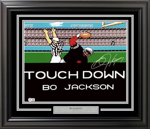 BO JACKSON AUTOGRAPHED FRAMED 16X20 PHOTO NINTENDO TECMO SUPER BOWL BECKETT