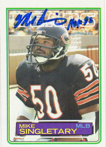 Mike Singletary Autographed Bears 1983 Topps Rookie Card #38 w/HOF'98 (SS COA)