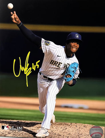 Milwaukee Brewers Pitcher ABNER URIBE Signed 8x10 Photo #1 AUTO -