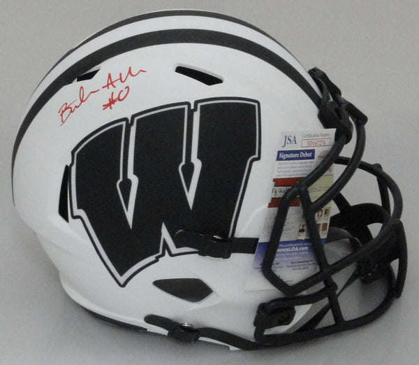 Badgers BRAELON ALLEN Signed Full Size Replica LUNAR Speed Helmet AUTO - JSA