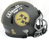 Dermontti Dawson Autographed Steelers Salute 2025 Speed Mini Helmet HOF - Prova