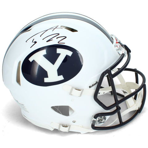 Tyler Allgeier Autographed BYU Cougars Speed Authentic Helmet Beckett Witnessed