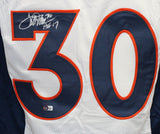 Terrell Davis Autographed/Signed Pro Style XL White Jersey Beckett 41016