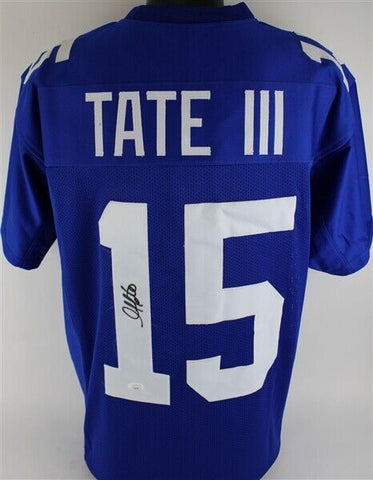 Golden Tate Signed New York Giants Blue Jersey (JSA COA) Notre Dame Receiver