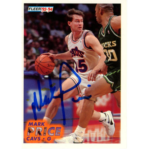Mark Price Autographed/Signed Fleer 93-94 #39 Trading Card Beckett 51929