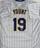 Brewers ROBIN YOUNT Signed Custom Pinstripe Retro Jersey AUTO - JSA