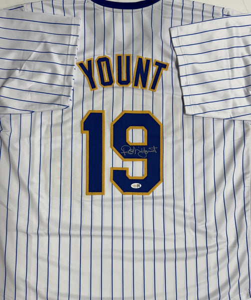 Brewers ROBIN YOUNT Signed Custom Pinstripe Retro Jersey AUTO - JSA
