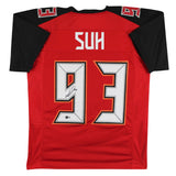 Ndamukong Suh Authentic Signed Red Pro Style Jersey Autographed BAS Witnessed