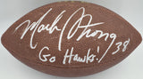 Mack Strong Autographed NFL Leather Football Seahawks Go Hawks! MCS Holo #87153