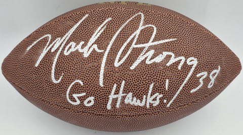 Mack Strong Autographed NFL Leather Football Seahawks Go Hawks! MCS Holo #87153