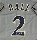 BILL HALL Signed Custom Replica Brewers Gray Jersey AUTO - BAS