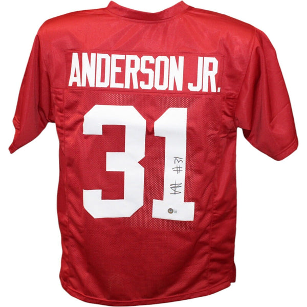 Will Anderson Jr. Autographed/Signed College Style Red Jersey Beckett 43407