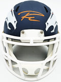 Russell Wilson Signed Denver Broncos AMP Blue Speed Mini Helmet Fanatics Holo