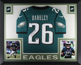 Saquon Barkley Signed Philadelphia Eagles Nike Limited Framed Jersey Beckett