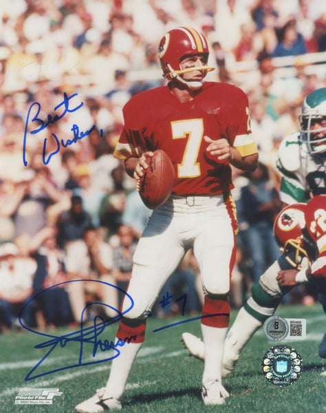 Redskins Joe Theismann "Best Wishes" Authentic Signed 8x10 Photo BAS #BR54908