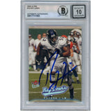 Ray Lewis Autographed/Signed 2005 Fleer #15 Slabbed Trading Card Beckett 50004